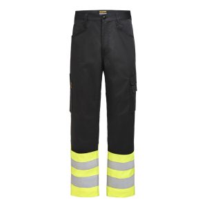 2416 Servicebyxa Varsel Stretch Dam Svart/Gul D32