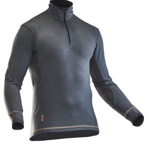 5596 Tröja Dry-tech Merinoull mörkgrå/svart S