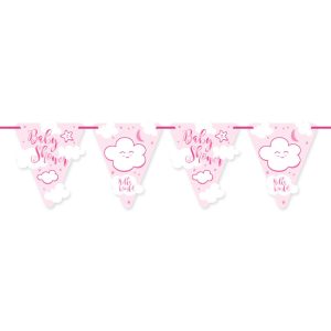 Baby Shower Banderoll Ljusrosa Hello World 6m