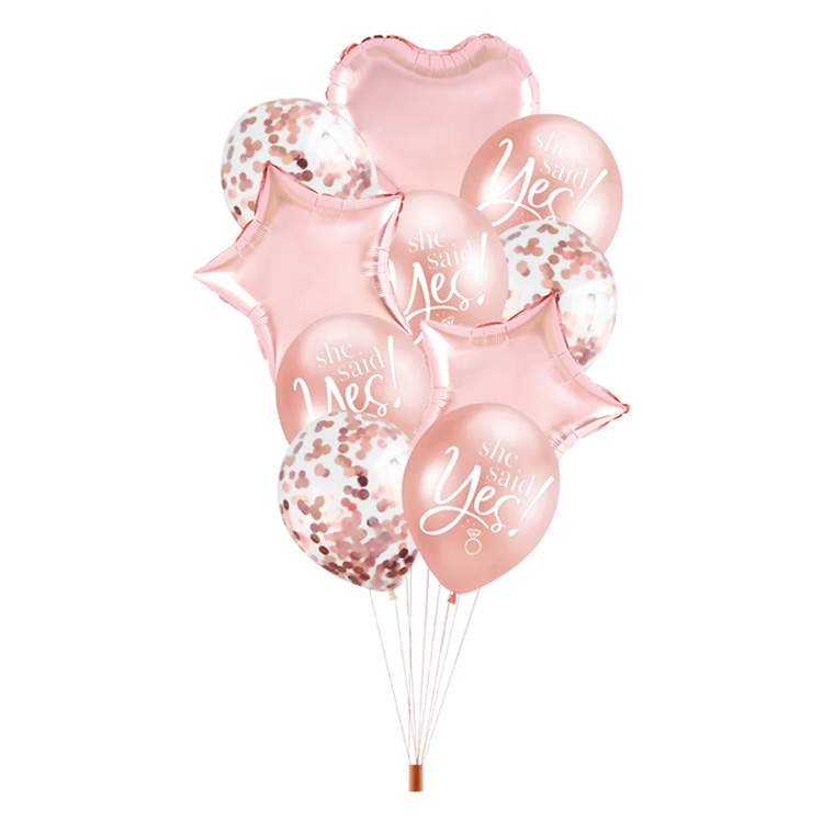 Ballongset ”She Said Yes” Roséguld
