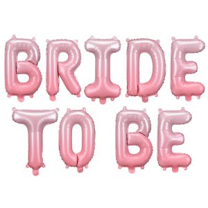 ”BRIDE TO BE” Folieballonger Rosa 350x45cm