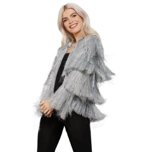 Fever Glitterjacka Silver