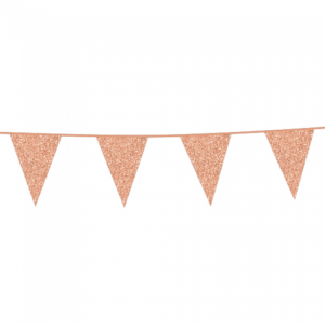 Flaggbanderoll glitter roseguld 6 meter