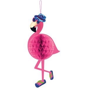 Flamingo honeycomb dekoration 58 cm