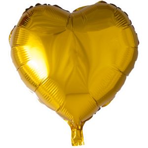 Folieballong Hjärta Guld 46 cm
