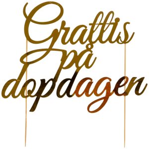 Grattis På Dopdagen Tårtdekoration Guld
