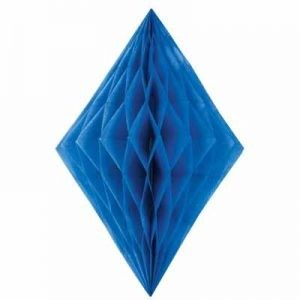 Pappersdekoration diamant blå 35 cm