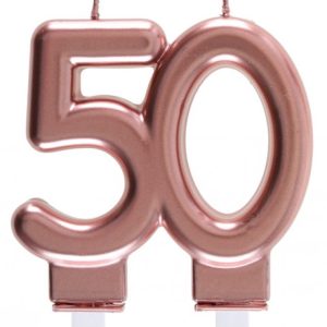 Tårtljus 50-år roséguld