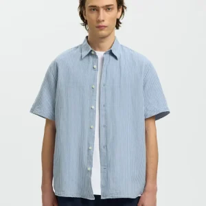 Selected Man Claus Clay Linenshirt Kortärm